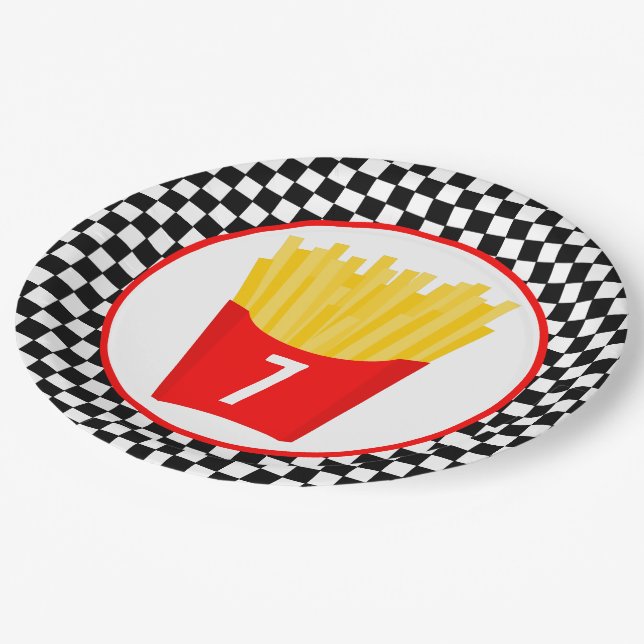 French Fry Birthday Party Paper Plates (Angled)