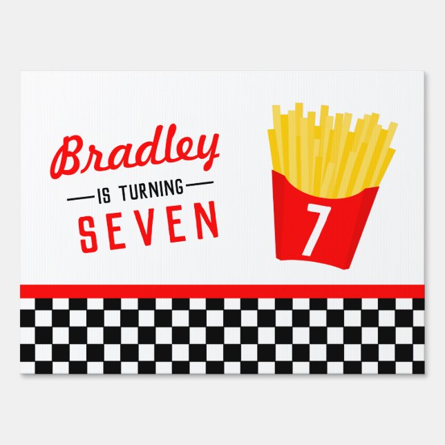 French Fry Birthday Party Sign (Front)