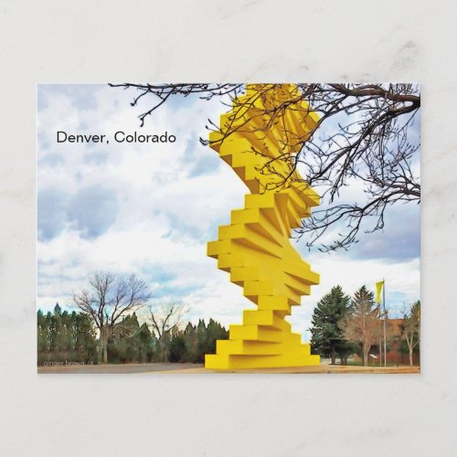 French Fry Looking Yellow articulated wall Denver Postcard