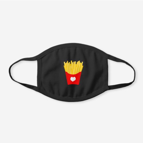 French Fry Love Black Cotton Face Mask