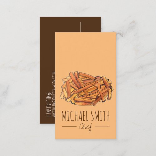 French Fry Steak Fries Fried Potatoes Chips Chef Business Card