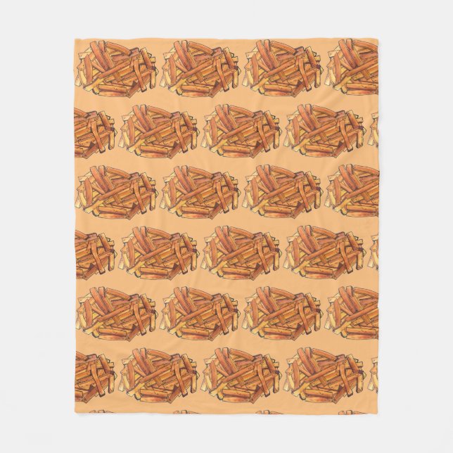 French Fry Steak Fries Fried Potatoes Chips Foodie Fleece Blanket (Front)
