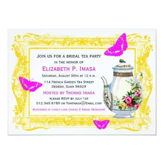 French Garden Bridal Tea Party Card