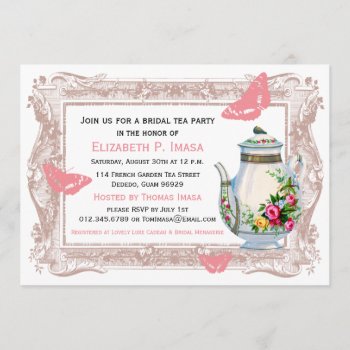 French Garden Bridal Tea Party Invitation by RenImasa at Zazzle