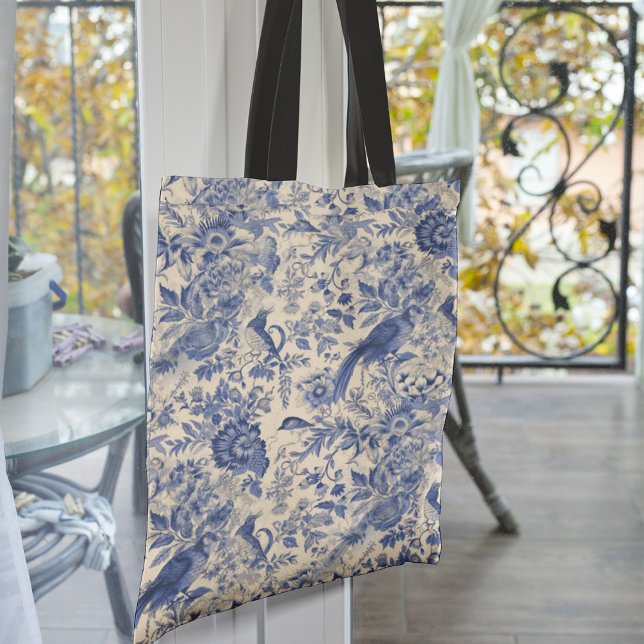 French Garden Delight Toile de Jouy  Tote Bag (Creator Uploaded)