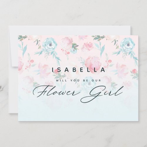 French Garden Floral Flower Girl Proposal Card