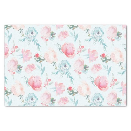 French Garden Floral Pink Peony Pattern Wedding Tissue Paper