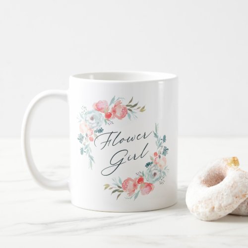 French Garden Floral Wreath Flower Girl Quote Coffee Mug