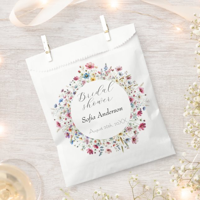 French Garden Party flower  Favor Bag (Clipped)