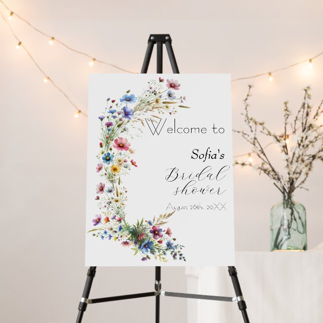 French Garden Party flower Invitation Foam Board (In Situ (Stand))