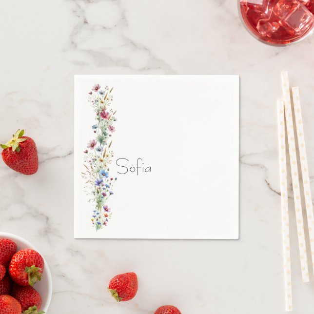 French Garden Party flower name Napkins (Insitu)