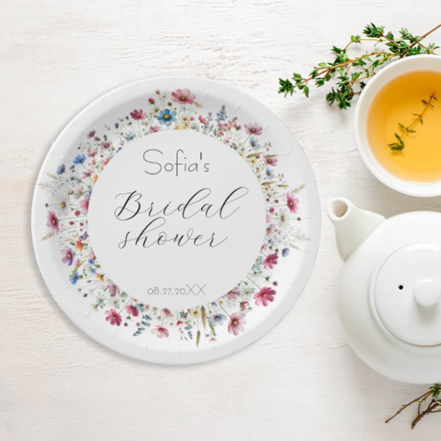 French Garden Party flower  Paper Plates ("French Garden Party flower Paper Plates" are perfect for bridal shower. )