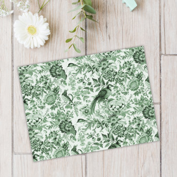 French Garden Toile De Jouy Green Tissue Paper by GraphicAllusions at Zazzle