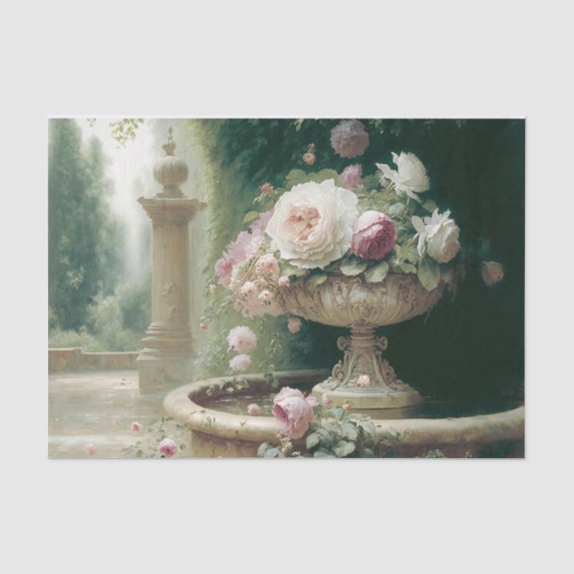 French Garden Urn Tissue Paper (Front)