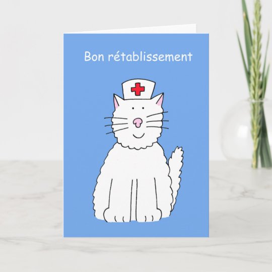 french-get-well-soon-cat-bon-r-tablissement-card-zazzle