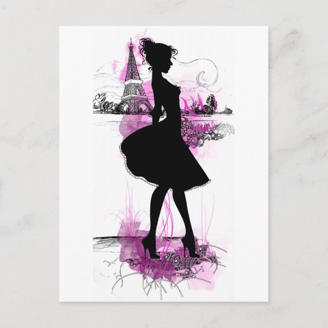 French girl postcard (Front)