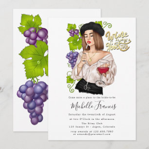 French Girl Wine Tasting Bridal Shower Invitation