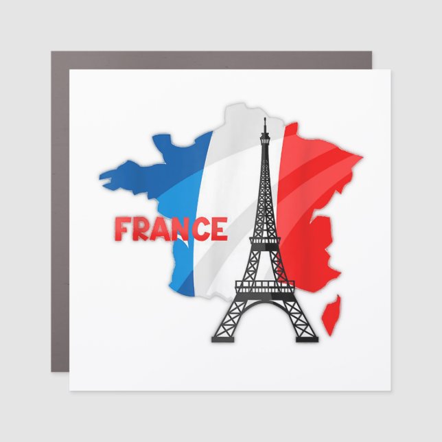 French girls, france flag kids, france women car magnet (Front)