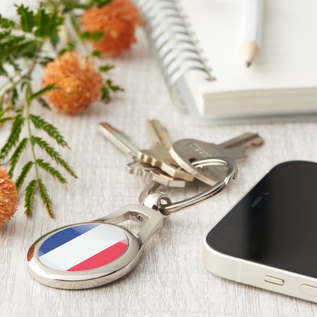French glossy flag keychain (Side)