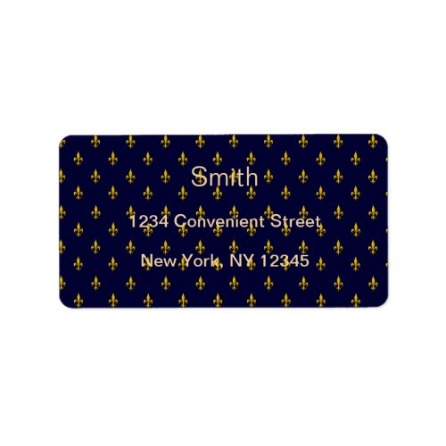 French Gold And Blue Return Address Label