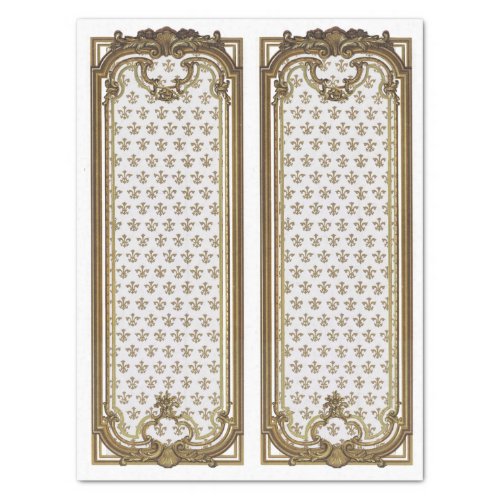 French Gold Frame Furniture Decoupage Fleur de Lis Tissue Paper