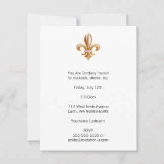 French Golden Fleur de Lis Invitation