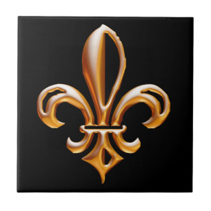 French Golden Fleur de Lis Tile
