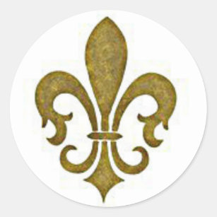 French Golden Gold Fleur-de-lis Flower Stickers