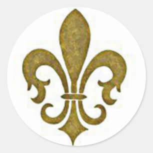 French Golden Gold Fleur-de-lis Flower Stickers