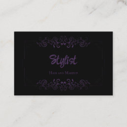 French Gothic Damask Stylist Purple Business Card