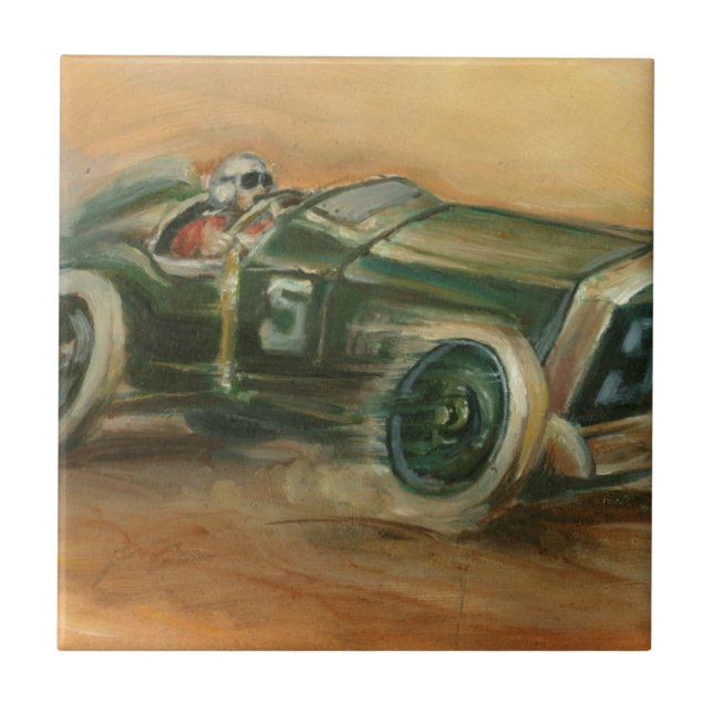 French Grand Prix Racecar by Ethan Harper Ceramic Tile (Front)