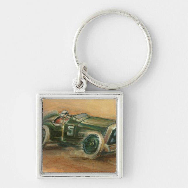 French Grand Prix Racecar by Ethan Harper Keychain (Front)