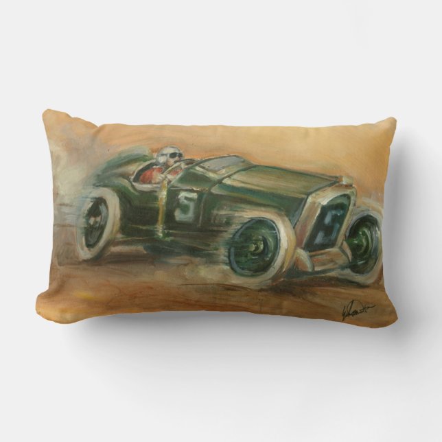 French Grand Prix Racecar by Ethan Harper Lumbar Pillow (Front)