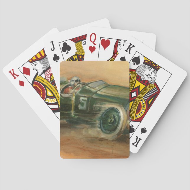 French Grand Prix Racecar by Ethan Harper Poker Cards (Back)