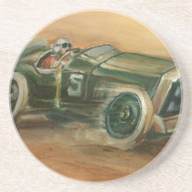 French Grand Prix Racecar by Ethan Harper Sandstone Coaster (Front)