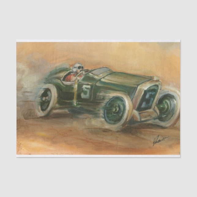 French Grand Prix Racecar by Ethan Harper Tissue Paper (Front)
