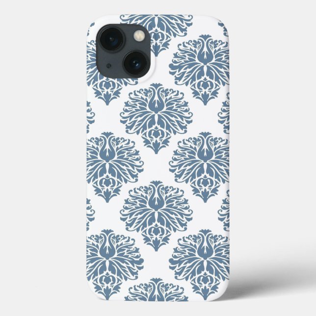 French Gray Elegant Damask Case-Mate iPhone Case (Back)