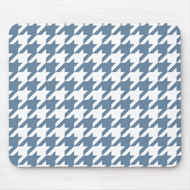 French Gray Elegant Houndstooth Mouse Pad (Front)