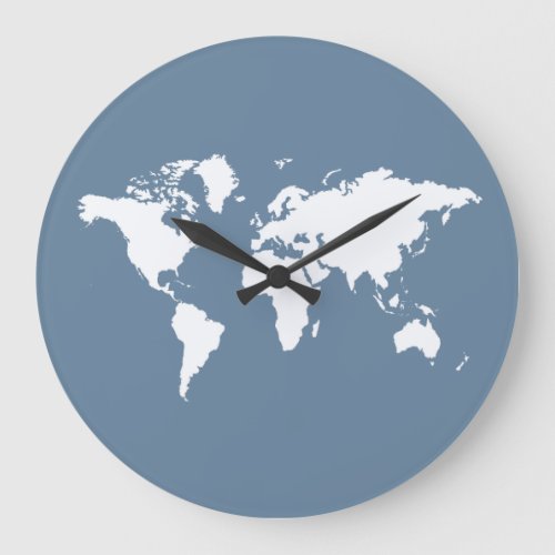 French Gray Elegant World Large Clock