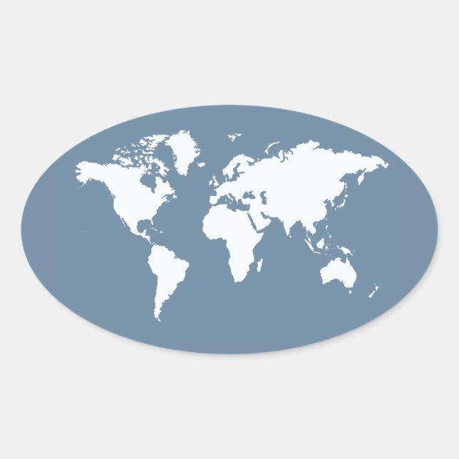 French Gray Elegant World Oval Sticker (Front)