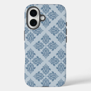 French Gray Moroccan Damask iPhone 16 Case