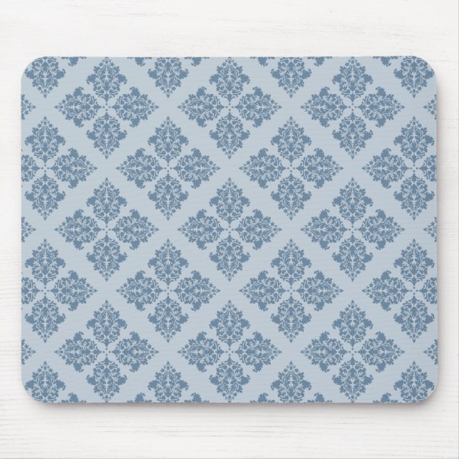 French Gray Moroccan Damask Mouse Pad (Front)