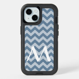 French Gray Moroccan Moods Chevrons with Monogram iPhone 15 Case