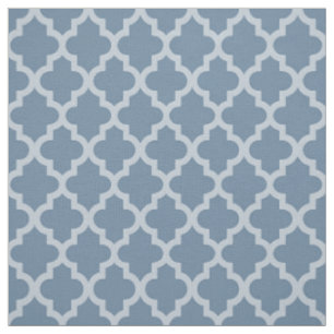 French Gray Moroccan Moods Quatrefoil Fabric