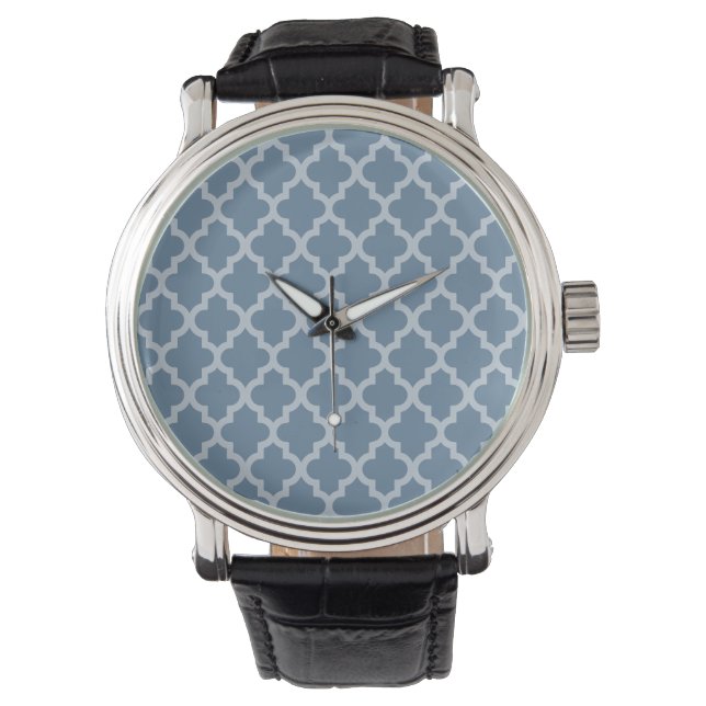 French Gray Moroccan Moods Quatrefoil Watch (Front)