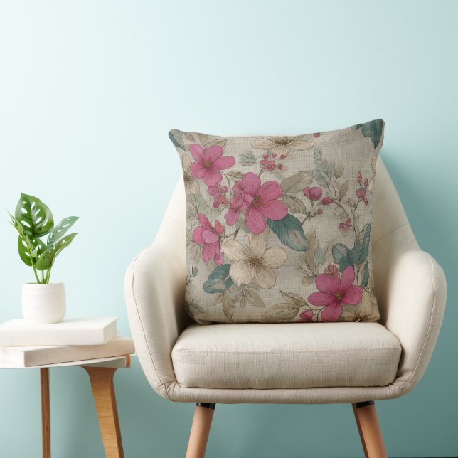 French Gray Pattern  Throw Pillow (Chair)