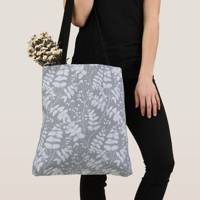 French Gray Pattern  Tote Bag (Close Up)