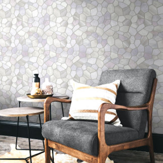 French Gray Pearl Mosaic Wallpaper