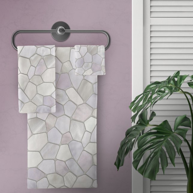 French Gray Platinum Mosaic Bath Towel Set (Creator Uploaded)