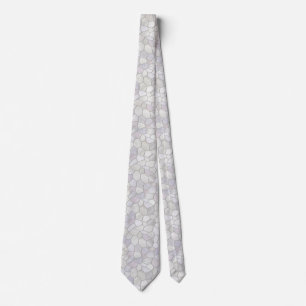French Gray Platinum Mosaic Neck Tie